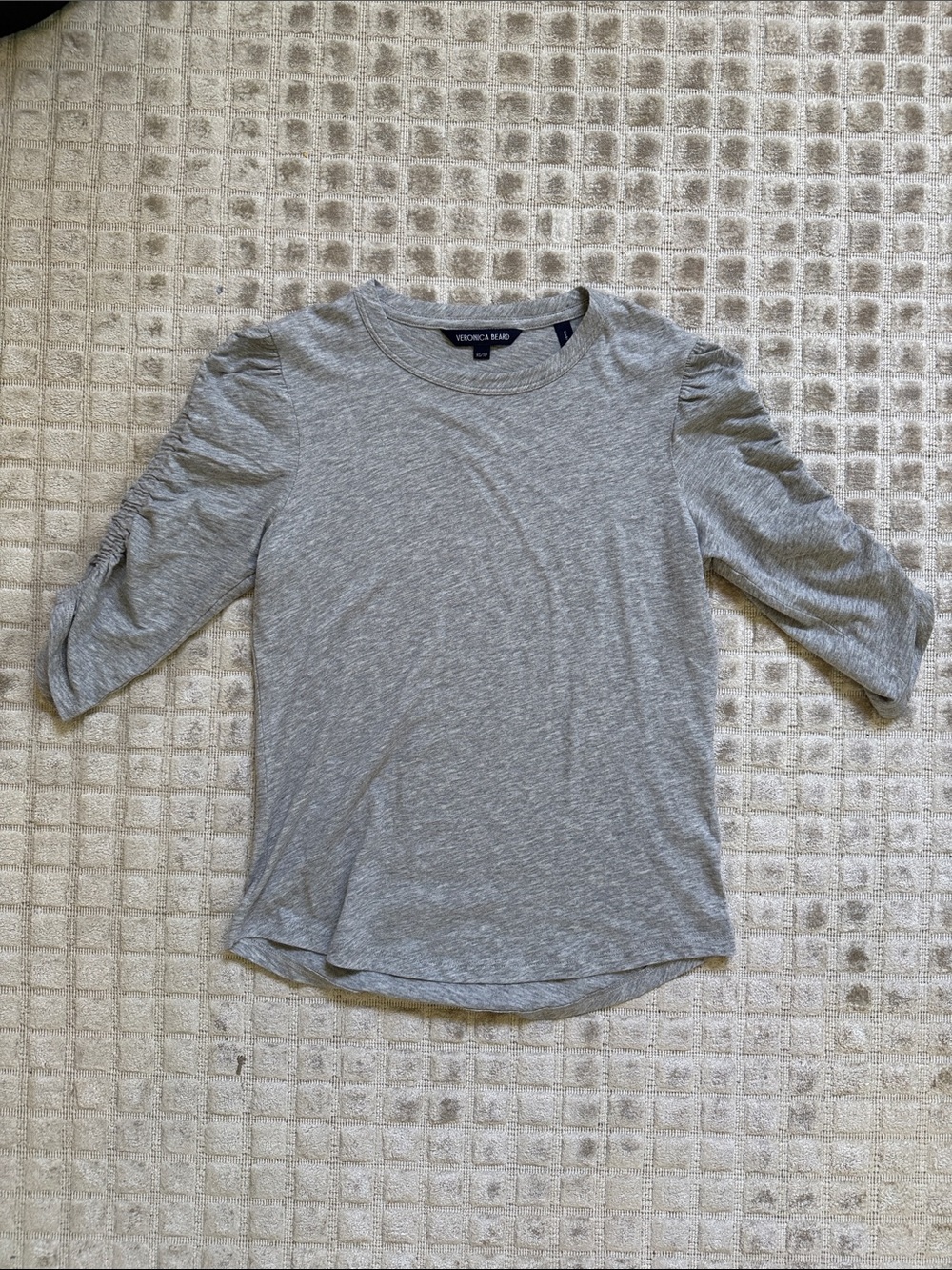 Veronica Beard Waldorf Tee Shirt XS Heather Gray 100% Pima Cotton - Picture 4 of 9